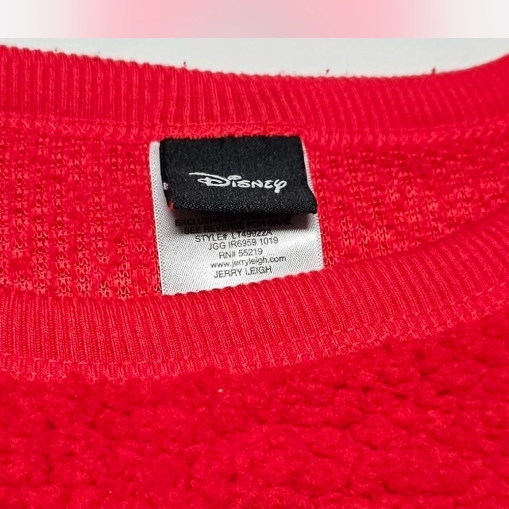 Disney Red Fleece with Sequined Mickey, Size L Junior - Picture 5 of 6